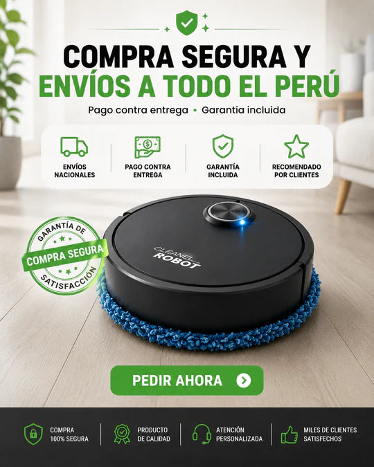 Robot Limpieza Inteligente 3 en 1: Barre + Aspira + Trapea